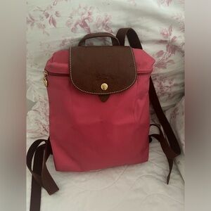 Long champ Le Pliage Medium Backpack- Pink